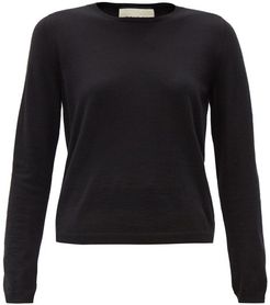 Logo-embroidered Cashmere Sweater - Womens - Black