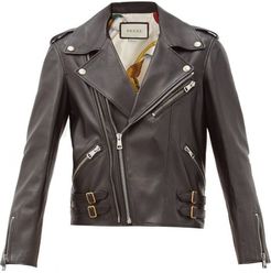 Leather Biker Jacket - Womens - Black