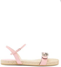 Aitana Leather And Jute Sandals - Womens - Light Pink