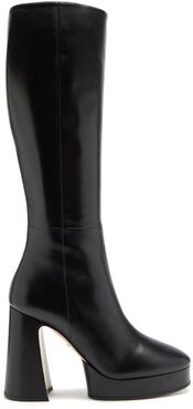 Madame Leather Knee-high Platform Boots - Womens - Black