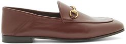 Brixton Collapsible-heel Leather Loafers - Womens - Burgundy