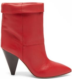 Luido Leather Ankle Boots - Womens - Red