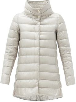 Amelia Quilted Down Coat - Womens - Silver