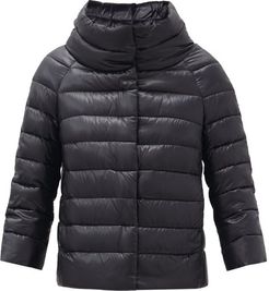 Sofia Funnel-neck Quilted Down Jacket - Womens - Black