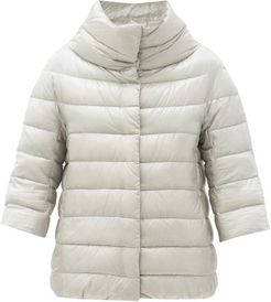 Aminta Funnel-neck Quilted Down Jacket - Womens - Silver