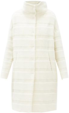 Striped Single-breasted Alpaca-blend Coat - Womens - Ivory