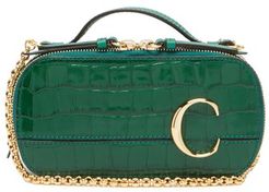 C Mini Crocodile-effect Leather Vanity Bag - Womens - Green