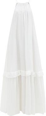 Ina Tiered Halterneck Muslin Maxi Dress - Womens - White
