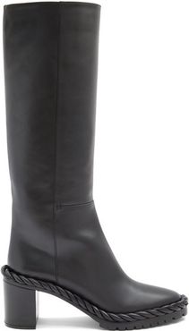 The Rope Leather Boots - Womens - Black