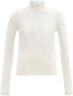 Roll-neck Silk-blend Sweater - Womens - Ivory