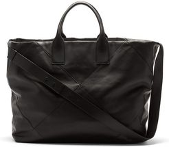 Intrecciato Panelled Leather Tote Bag - Mens - Black