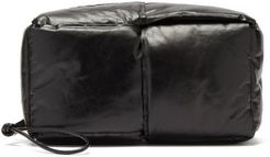 Padded Intrecciato Leather Wash Bag - Mens - Black