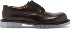 Transparent-sole Leather Derby Shoes - Mens - Brown