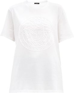 Chenille-logo Cotton-jersey T-shirt - Womens - White