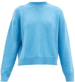 Dropped-sleeve Cashmere Sweater - Womens - Light Blue