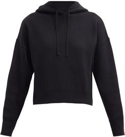 Cropped Jersey Hooded Sweatshirt - Womens - Black