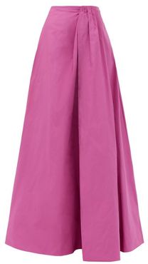 Gathered-waist Cotton-blend Faille Maxi Skirt - Womens - Pink