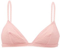 Salina Seersucker Triangle Bikini Top - Womens - Pink