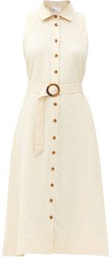 Alison Belted Linen Shirt Dress - Womens - Cream