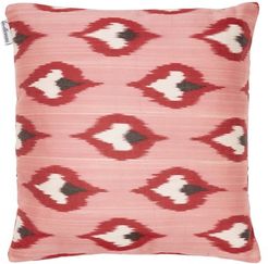 Ikat-pattern Silk Cushion - Pink Multi