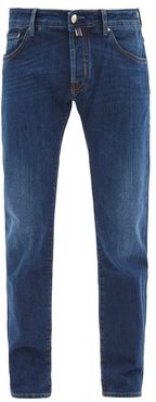 Logo Pocket Scarf Mid-rise Jeans - Mens - Dark Blue