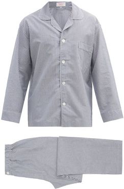 Zephirlino Striped Cotton Pyjamas - Mens - Navy Multi
