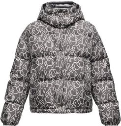 Daos Logo-print Quilted Down Jacket - Womens - Black White