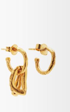 The Dark Wood 24kt Gold-plated Earrings - Mens - Gold