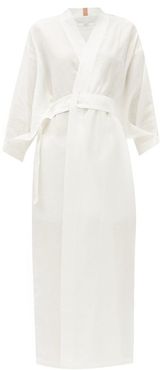 Resort Linen-blend Robe - Womens - White