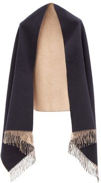 Reversible Cashmere Stole - Womens - Navy