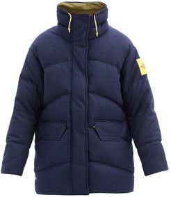Lakspur Logo-patch Quilted Down Wool-blend Jacket - Mens - Navy