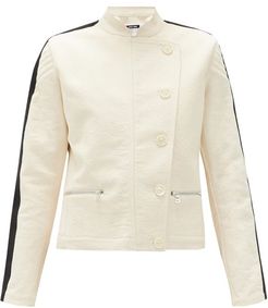 Scramble Side-stripe Cotton-canvas Jacket - Womens - Ivory