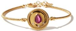 Twisted Superhero Ruby & 18kt Gold Bracelet - Womens - Red Gold