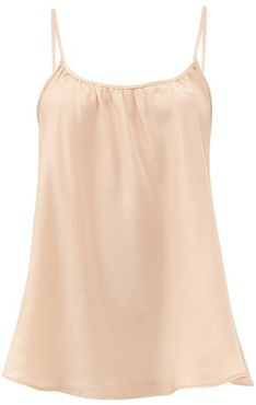 Scoop-neck Silk Cami Top - Womens - Nude