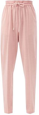 Palmira Elasticated-waist Wool-blend Trousers - Womens - Light Pink