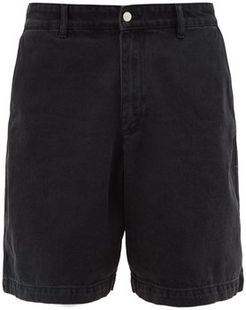 Exaggerated Wide-leg Denim Shorts - Mens - Black