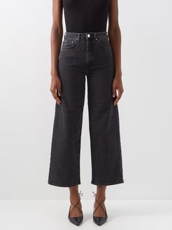 Flair High-rise Wide-leg Jeans - Womens - Grey