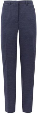Lucy High-rise Wool-blend Straight-leg Trousers - Womens - Grey