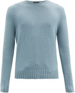 Crew-neck Cashmere Sweater - Mens - Light Blue