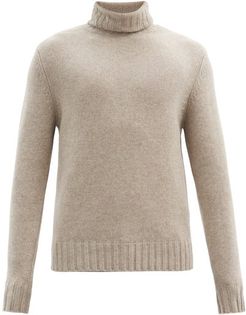 Cashmere Roll-neck Sweater - Mens - Beige
