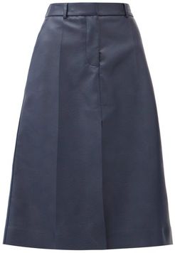 Alisha High-rise Faux-leather Midi Skirt - Womens - Navy