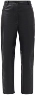 Hailey Straight-leg Faux-leather Trousers - Womens - Black