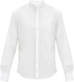 Écrivain Stand-collar Cotton-poplin Shirt - Mens - White