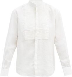 Comédien Square-bib Linen Shirt - Mens - White