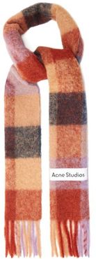 Vally Checked Scarf - Mens - Brown