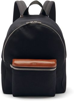 Leather-trimmed Canvas Backpack - Mens - Black