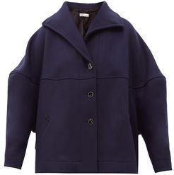 Palmer//harding - Rhesus Wool-blend Twill Cocoon Jacket - Womens - Navy