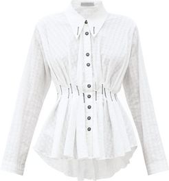 Palmer//harding - Escen Pintucked Cotton-blend Shirt - Womens - White