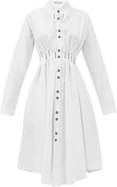 Palmer//harding - Escen Cotton-piqué Shirt Dress - Womens - White