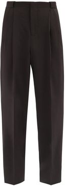 High-rise Pleated Wool-blend Trousers - Mens - Black